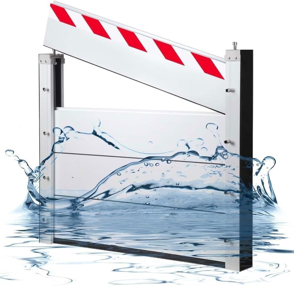 Height 20cm Flood Protection Barrier Outside/Garage Door/Basement Water Stopper Flood Barrier 121-130cm Flood Protection Water Deflector Outdoor Temporary Partition Gate(122 * 20cm)
