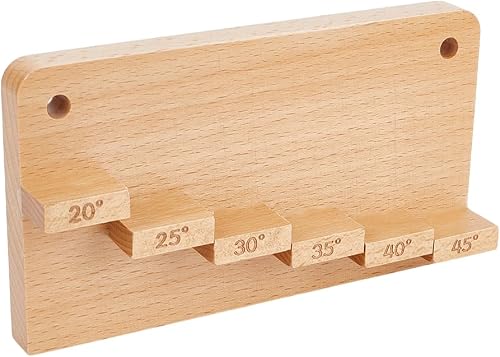 BENECREAT Beechwood Honing Gauge Block, Sharpening Angle Fixture Rectangle Edge Sharpener for Woodworking Chisels and Planes (20/25/30/35/40/45°)