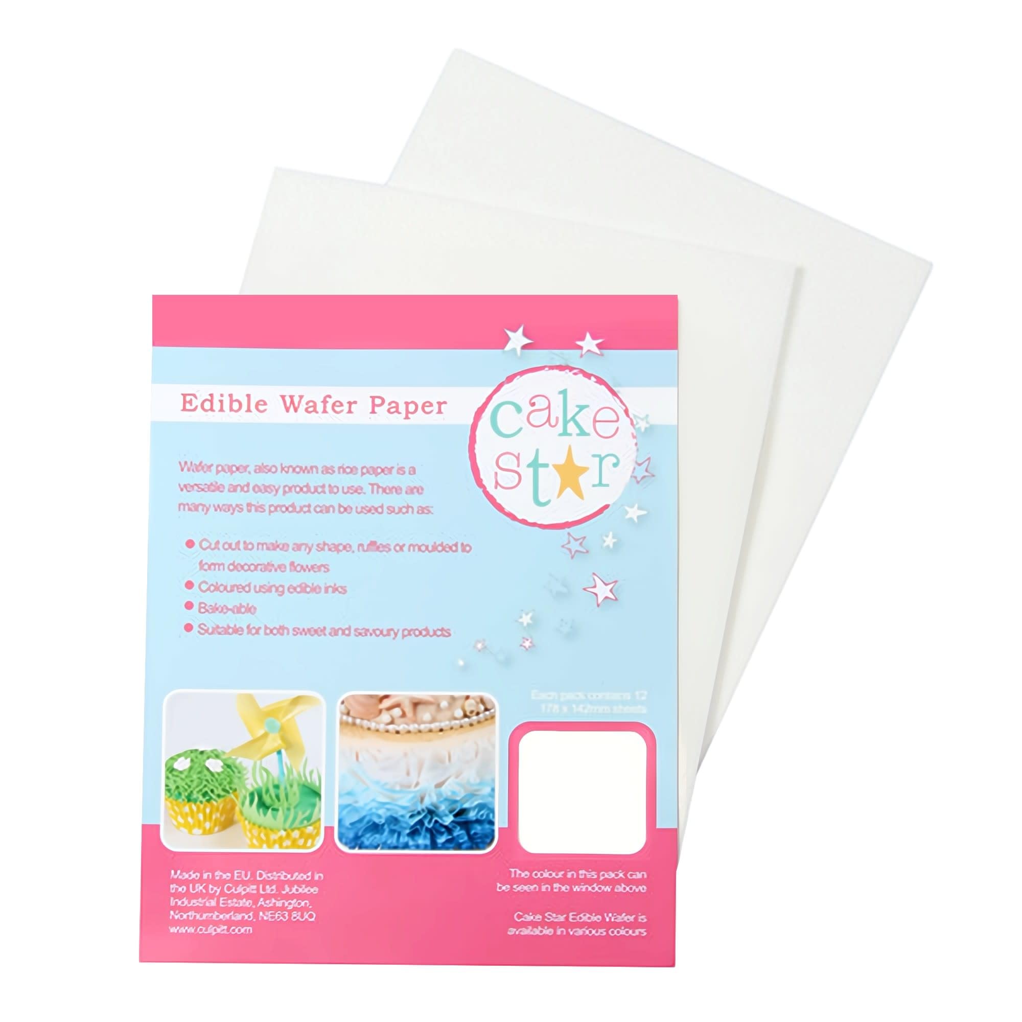 Cake Star White Wafer Paper, 178 x 142mm, 12 12 Count (Pack of 1),