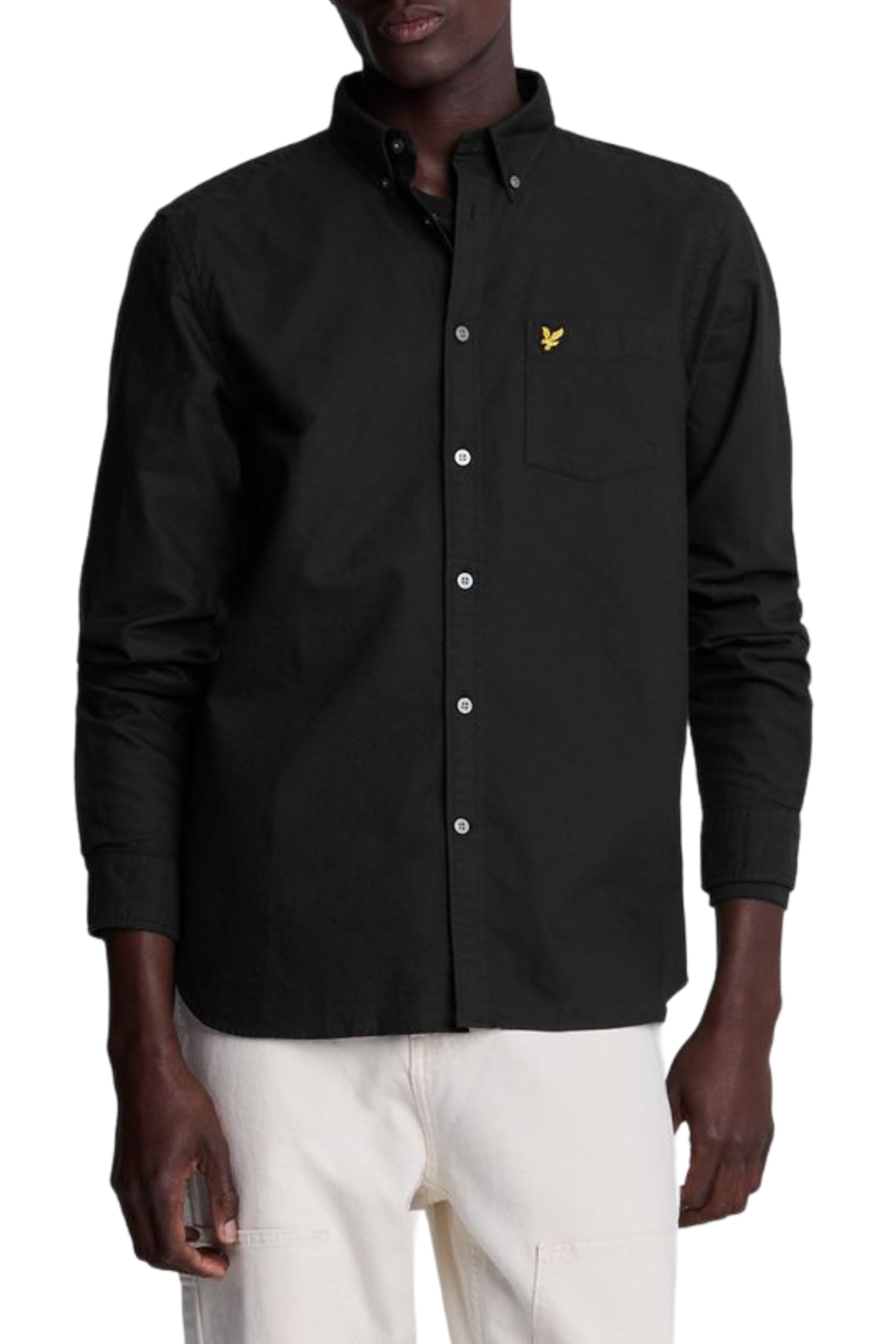 Lyle & Scott Men's Noir Shirt Plain Oxford