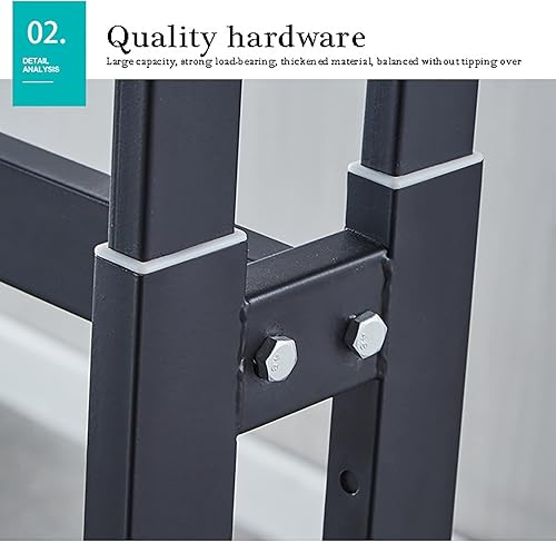 Miniatura 3 de QQXX Estante de ropa de metal independiente, estante de ropa resistente de 6 vías, organizador de ropa de tubería industrial, barra colgante de ropa