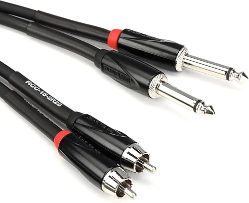 Miniatura 5 de Roland Cable de interconexión serie negra, RCA dual a doble 14 pulgadas, 3 pies