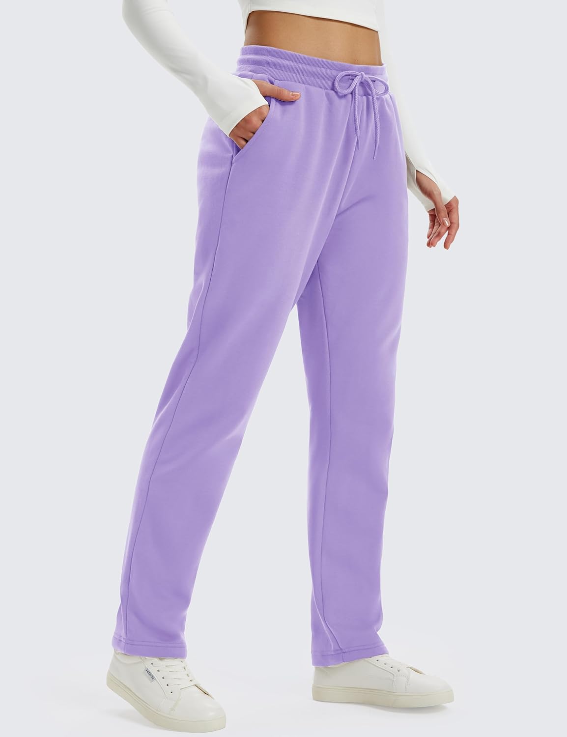 MAGCOMSEN Women's Sherpa Lined Sweatpants Winter Warm Fleece Pants Water Resistant Heavy Insulated Thermal Pants Outdoor - Image 3