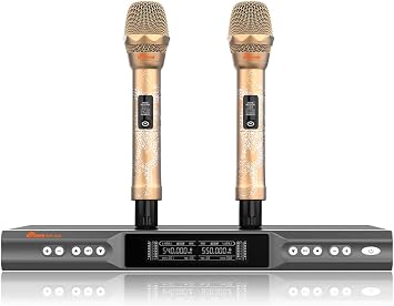 Bluetooth Built-in 8000W Professional Mixing Amplifier with 4000W 12 High-End Speakers with Bass Booster and Wireless Microphones Home Karaoke System