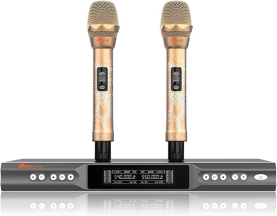 Bluetooth Built-in 8000W Professional Mixing Amplifier with 4000W 12 High-End Speakers with Bass Booster and Wireless Microphones Home Karaoke System