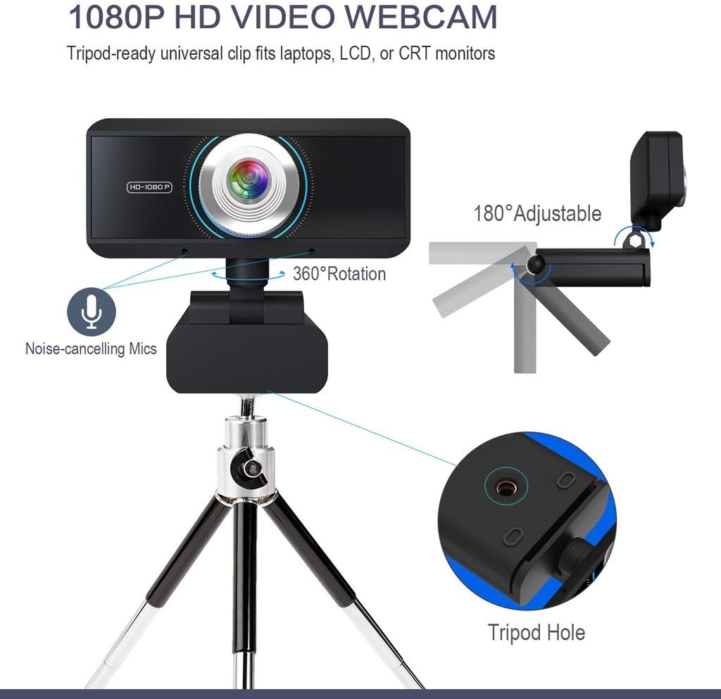 ARCH 1080P Computer with Microphone Computer Desktop Camera Webcam HD USB for Video Conferencing, Streaming,Video Call
