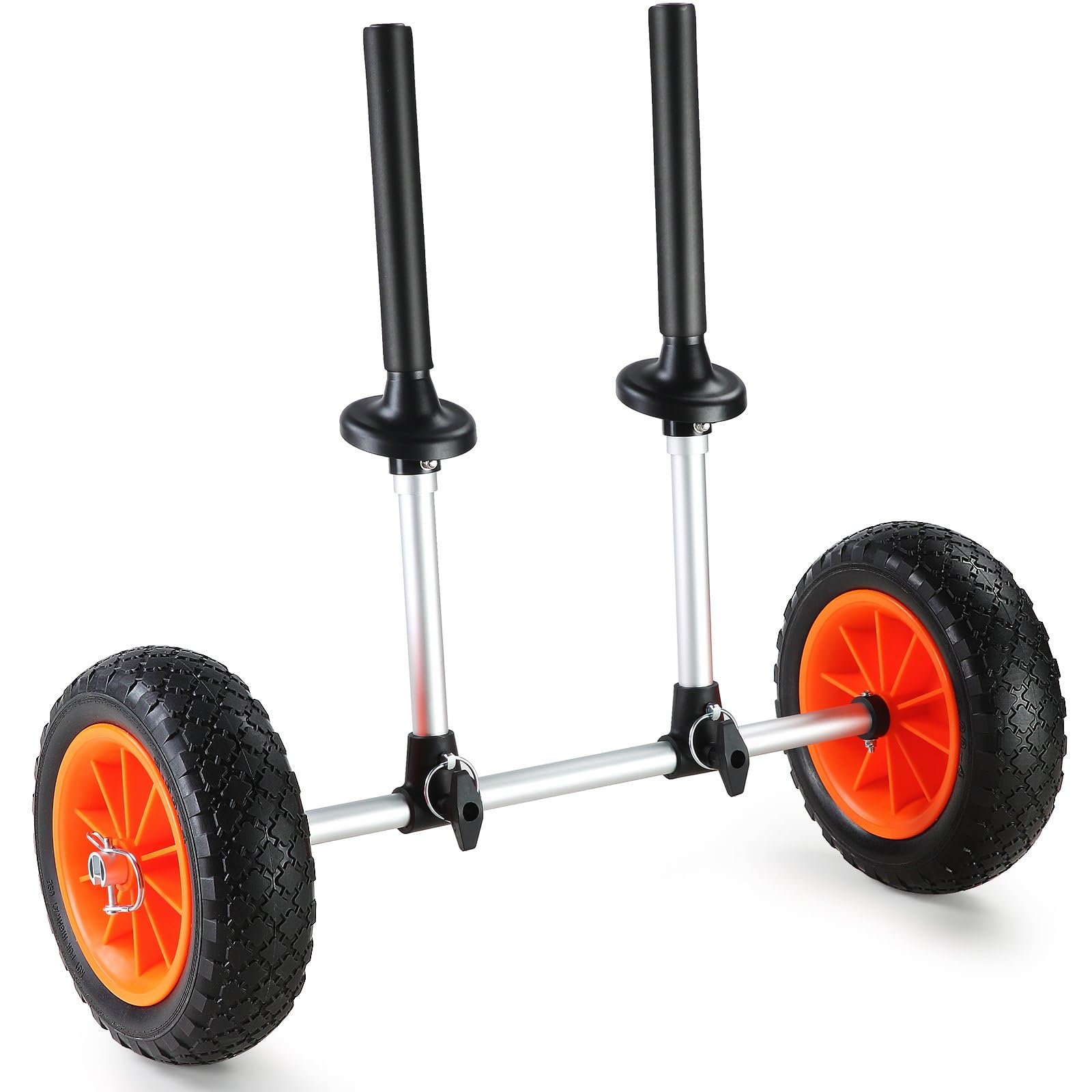 Kajakwagen Aluminium 127kg Tragkraft mit 20cm Gummirädern