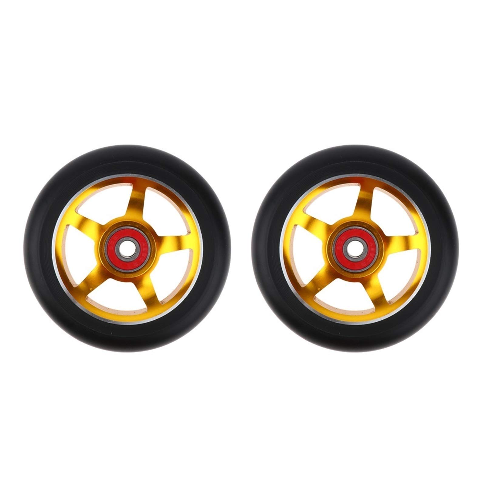 Ruedas de Scooter Freestyle,Ruedas de Scooter 2pcs Reemplazo de 100 mm Push/Kick/Stunt Scooter Ruedas con cojinetes Amplificaciones Scooter Piezas Accesorios