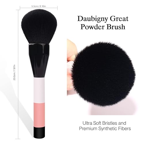 Miniatura 6 de Brochas de maquillaje Daubigny 4 en 1 para polvo, brocha de maquillaje Kabuki duradera para sombra de ojos, cepillo corrector perfecto para mezclar