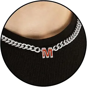 Football Necklaces for Boys Stainless Steel Initial Necklace with Letter A-Z 6.5mm Cuban Chain Gifts for Him Boys Men Teens 16+2 Inches