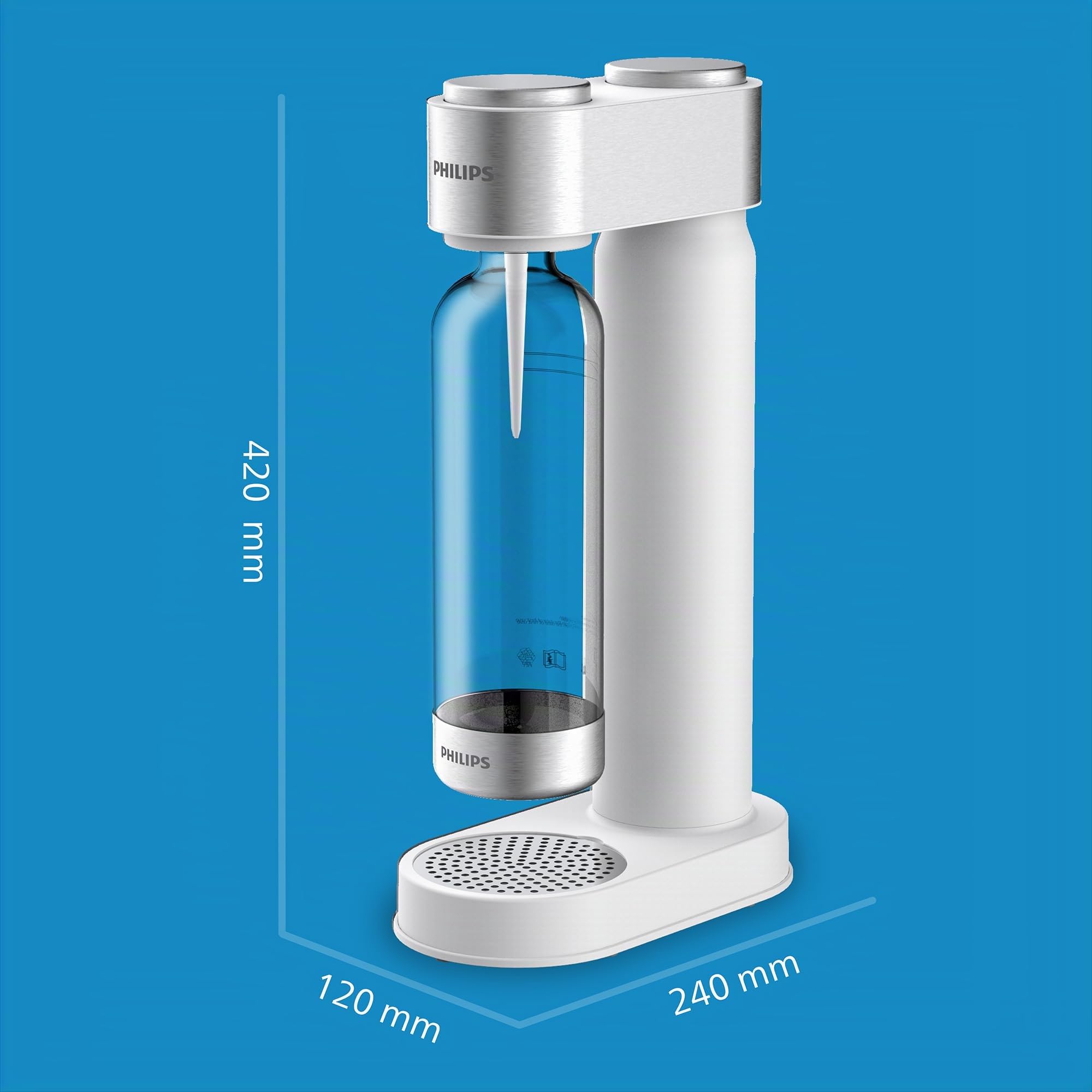 Philips Water Add4902WH/10 Gozero, Produttore di Acqua Frizzante, plastica, Bianco, 1 l