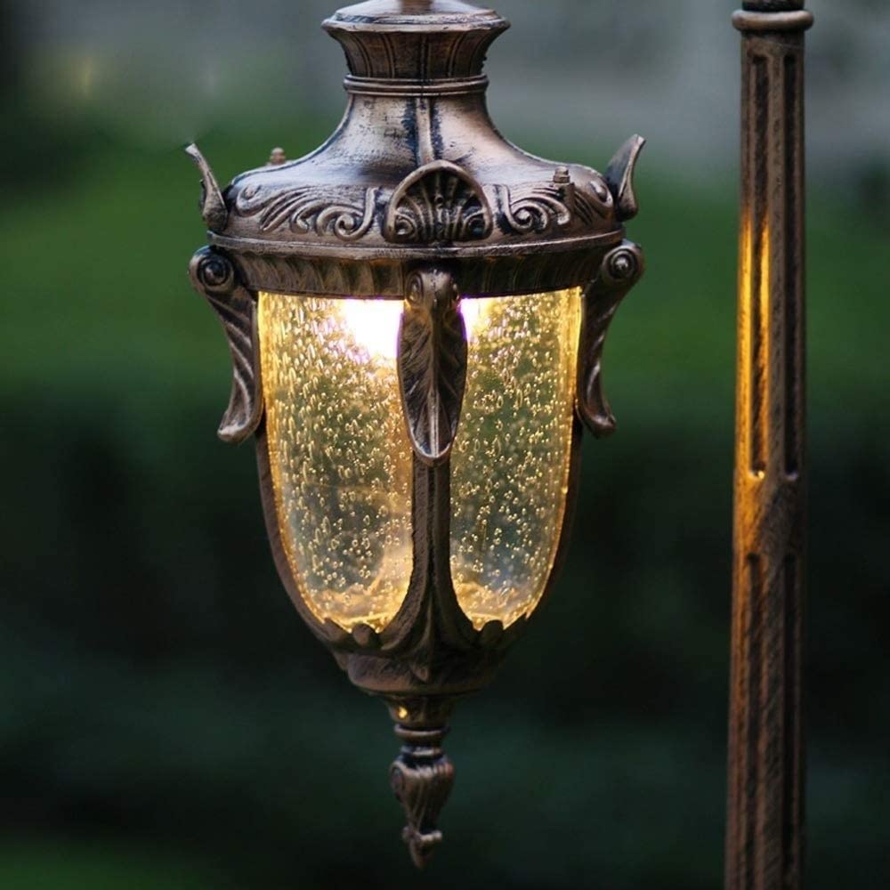 Zewnętrzne lampy ogrodowe Lampa domowa Villa Ogrodzenie Światła E27 Lampa dekoracyjna Kontynentalna Wodoodporna Stołowa Kolumna Post Light Aluminium Szkło Stigma Ganek Patio Ogród Lampadai