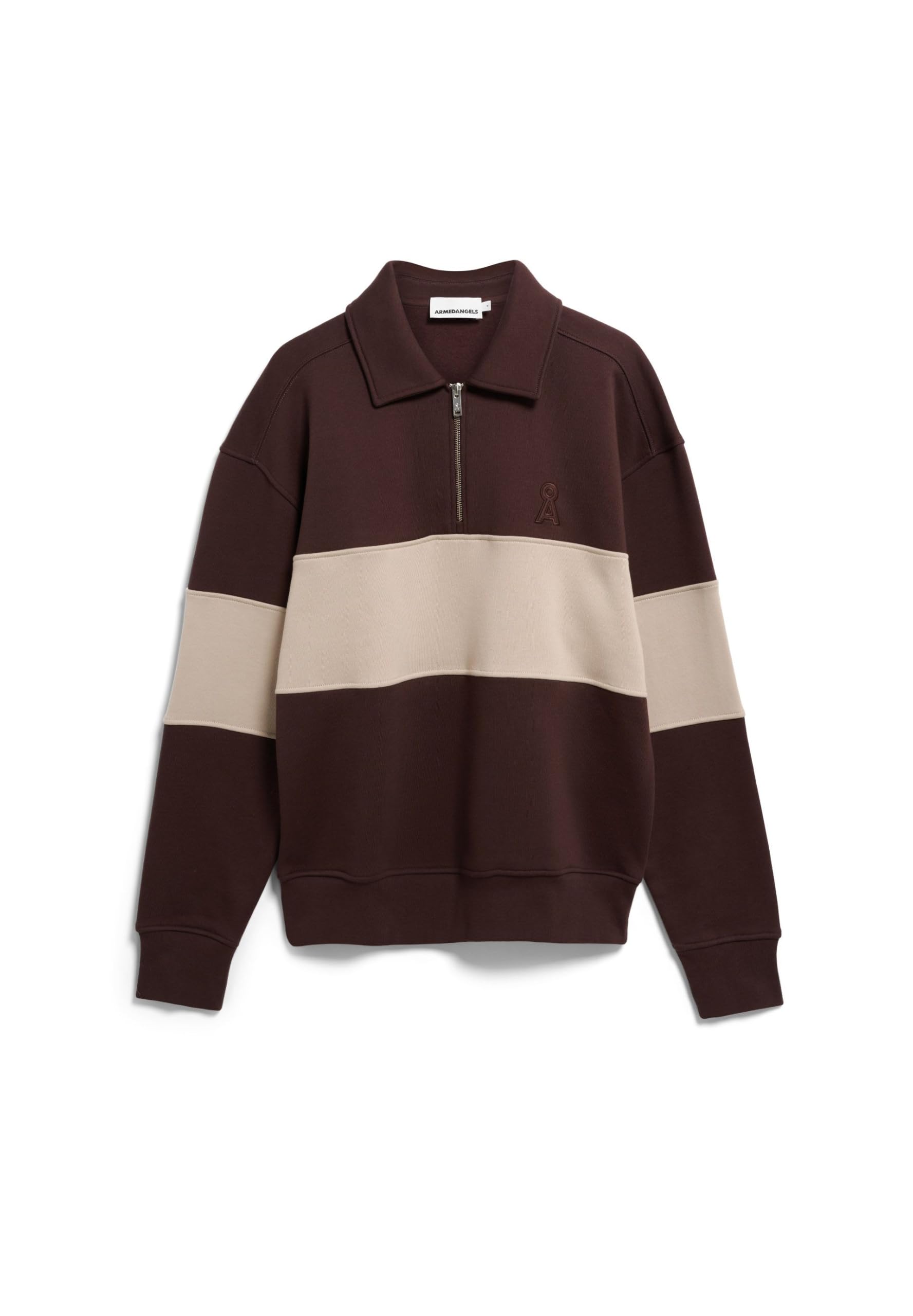 ARMEDANGELS Uomo Striped Troyer Pullover