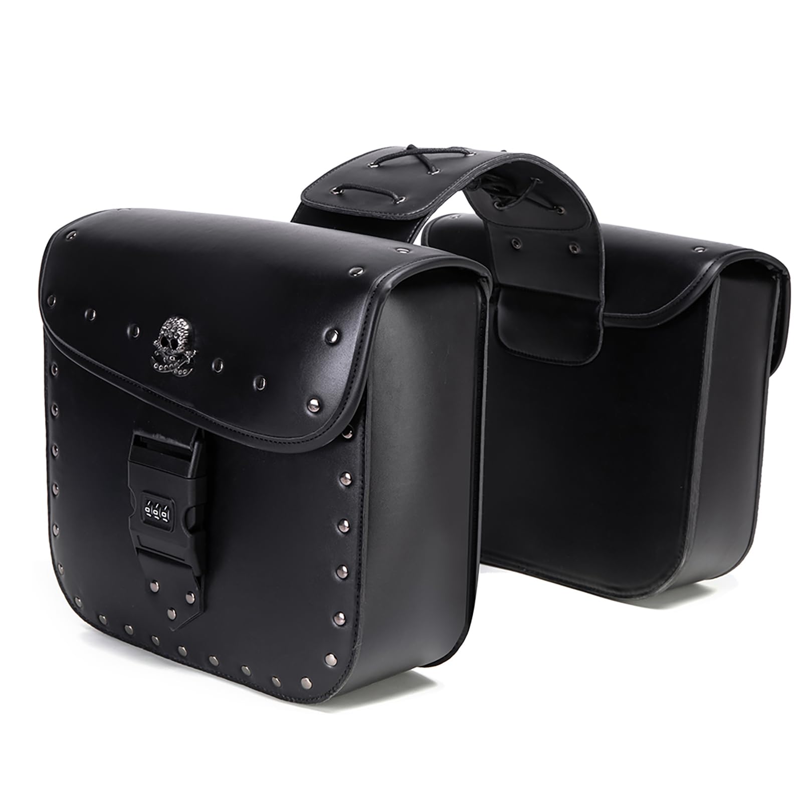 Borse Laterali Moto per Triumph Bonneville T100 / T120, Borsa Laterale Moto Impermeabile Pelle Stile Vintage Borse Moto con Chiusura Rapida Borse da Sella Moto,B