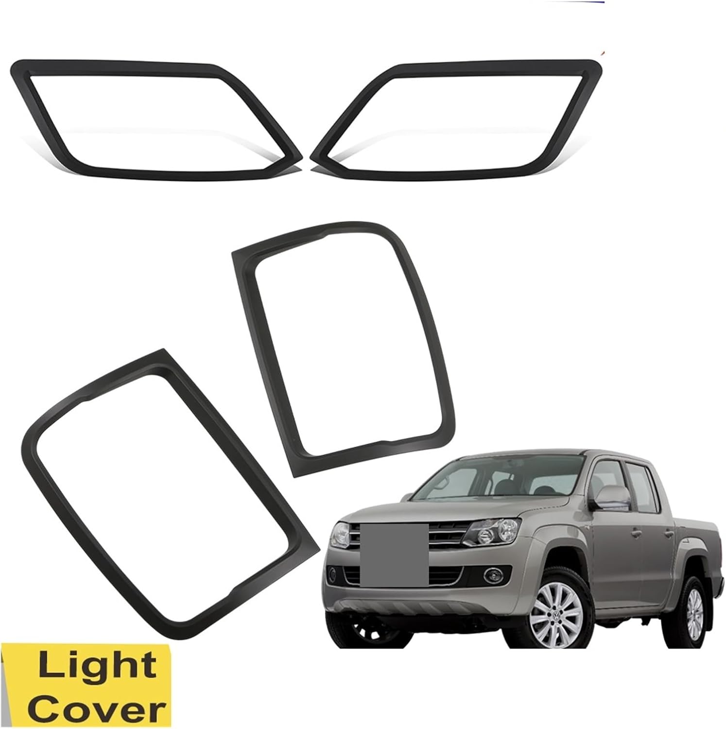 Headlight Tail Light Covers Compatible For VW 2009-2022 Front Rear Lamp Hoods Trims Matte Black Car Exterior Accessories(TAIL LIGHT COVER)