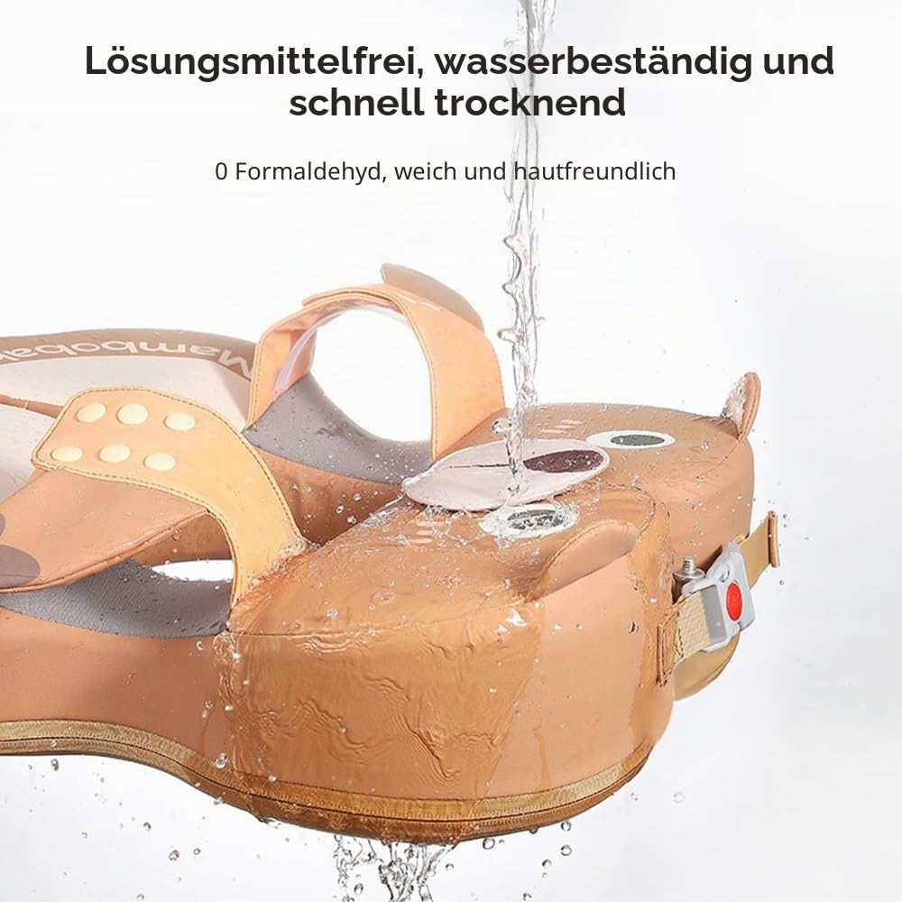 Mambobaby Baby-Schwimmschwimmer, Nicht Aufblasbar, Wasserdichter Baby-Schwimmring für Kleinkinder Im Alter von 3–72 Monaten, Brauner Bär/grüner Frosch