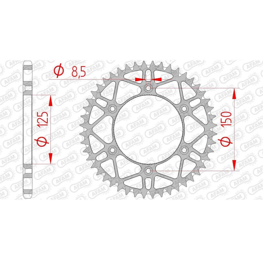 Motodak Corona PIÑÓN AFAM 51 Dientes Acero Ultra-Light Paso 520 Tipo 71304SLK