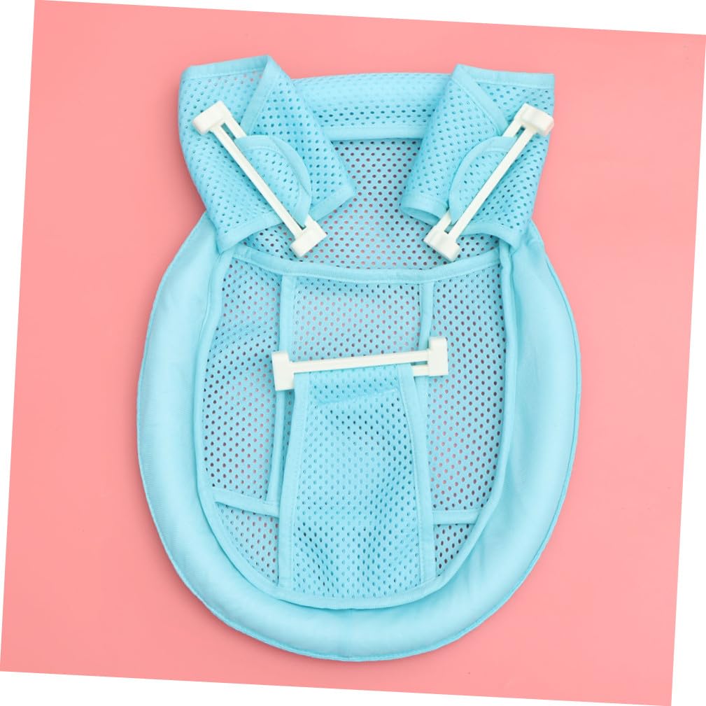 Toyvian Bath Seat Support Net Mesh for Tub Breathable Bathing Aid with Head and Neck Support Quick Dry Non Slip Bath Tub Accessory for Newborns and Blue Random Button Color Random Color