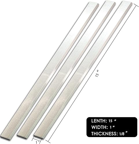 Miniatura 2 de Juego de cuchillos para cepilladora de 15 pulgadas, repuesto HSS para Delta 22-677 DC-380 Grizzly G0453 G1021 G6701 JET 708529G JWP-15CS JWP-15HO