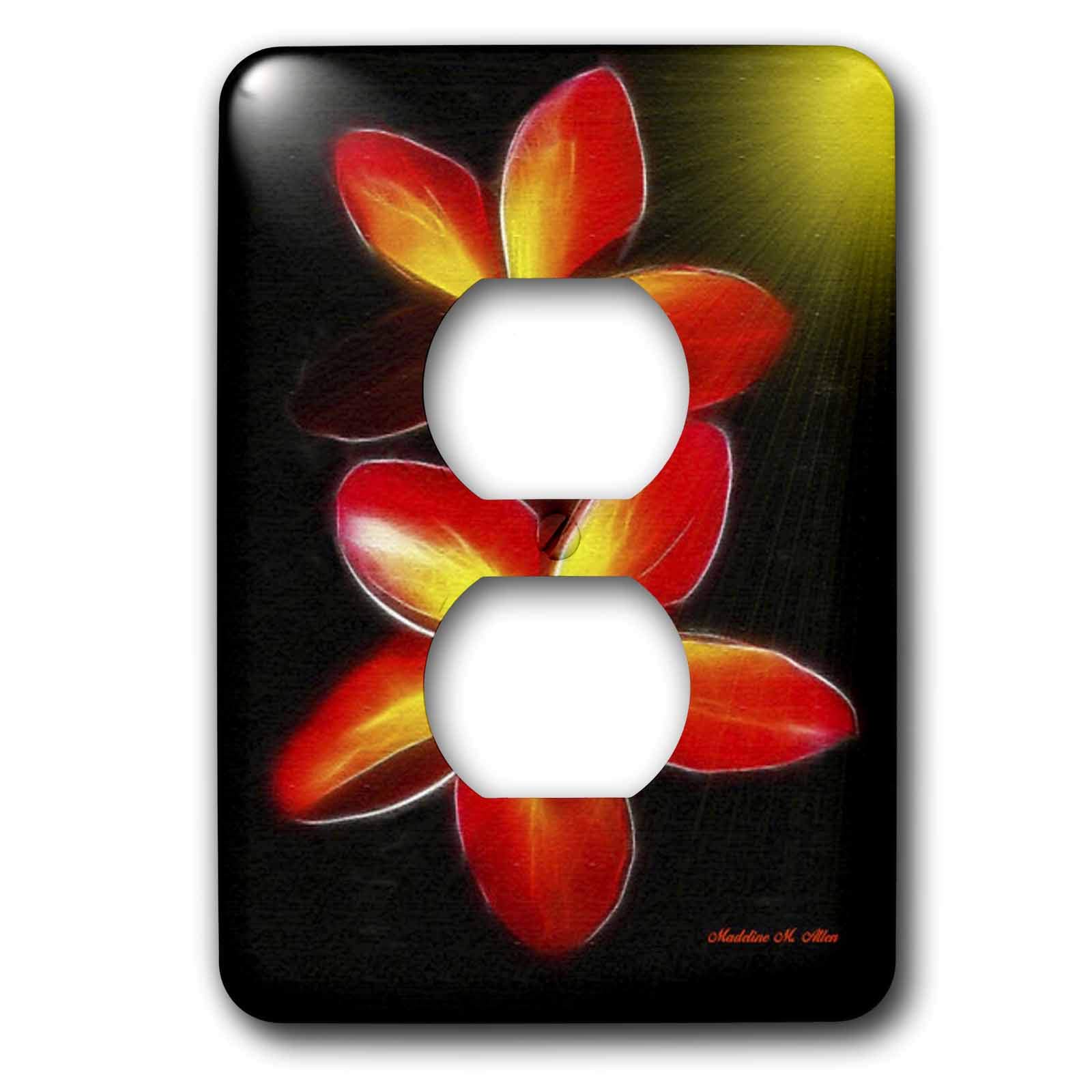 Plumeria cubierta de salida para salón y dormitorio placa decorativa de 2 enchufes