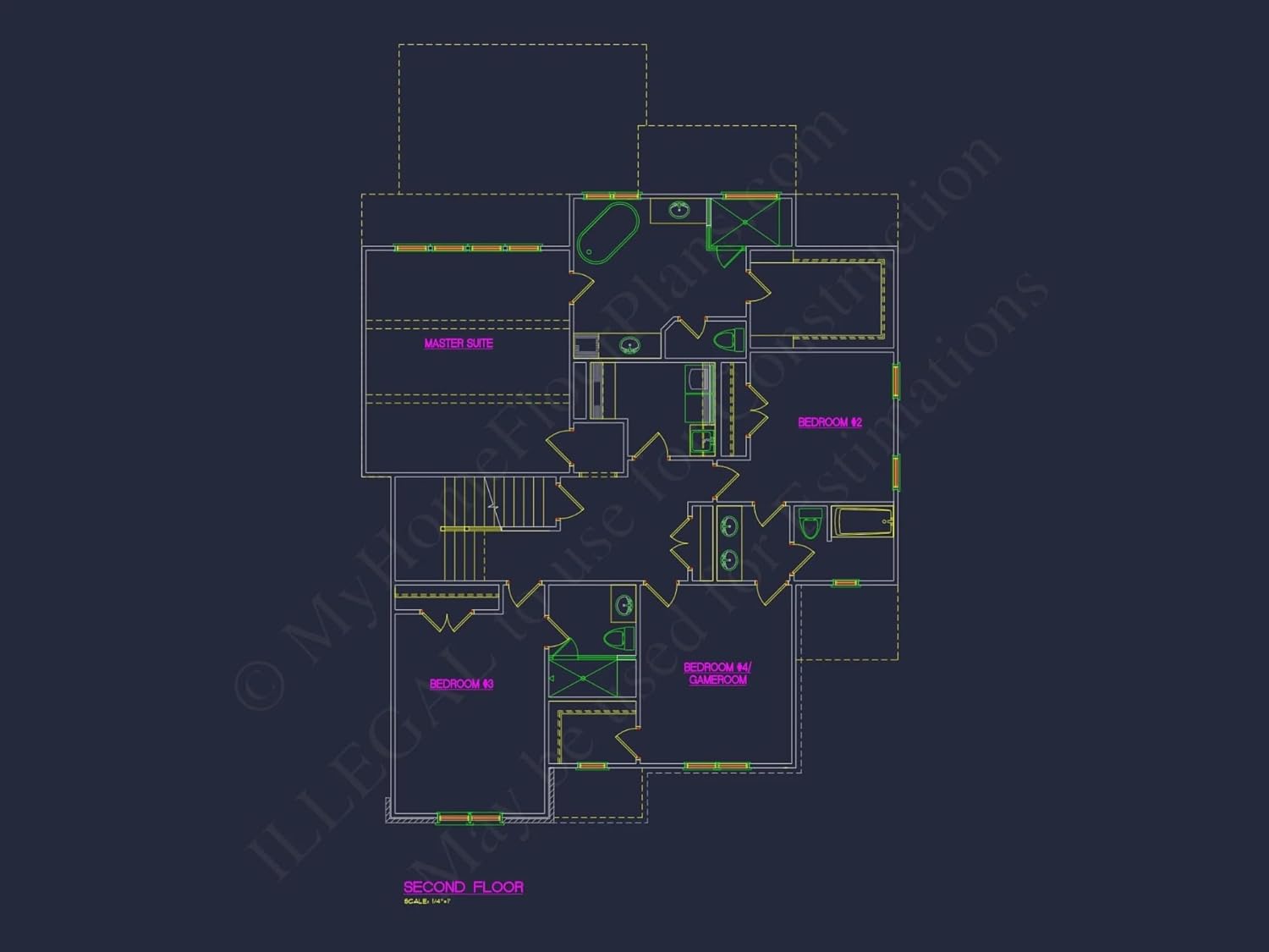 18-1430 HOUSE PLAN - Custom House Plan with 3 Floors, CAD Blueprint, and Designs