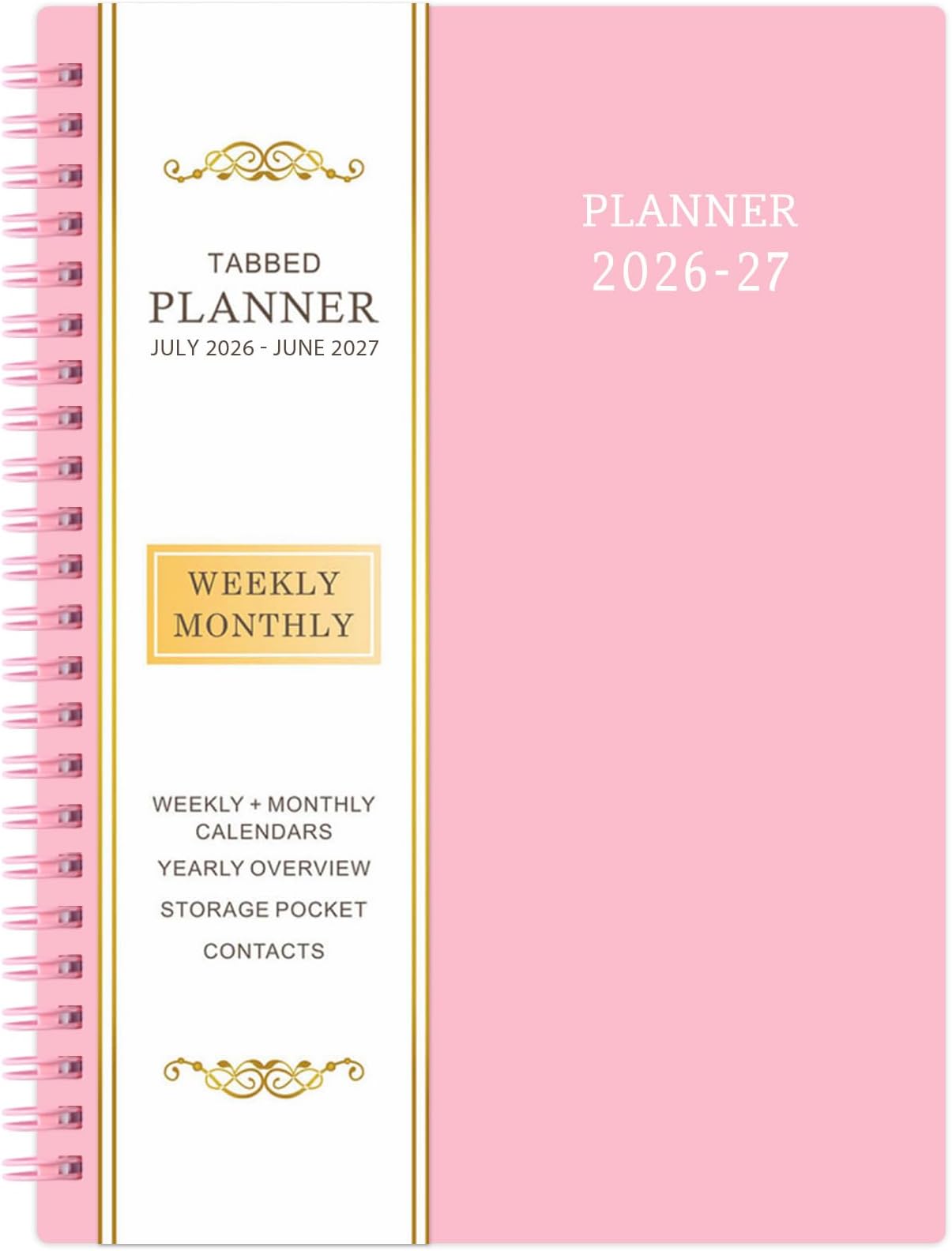Planner 2026-2027 - 2026-2027 Planner Weekly and Monthly with Tabs, July 2026 - June 2027, 6.25" × 8.3", Strong Twin-Wire Binding