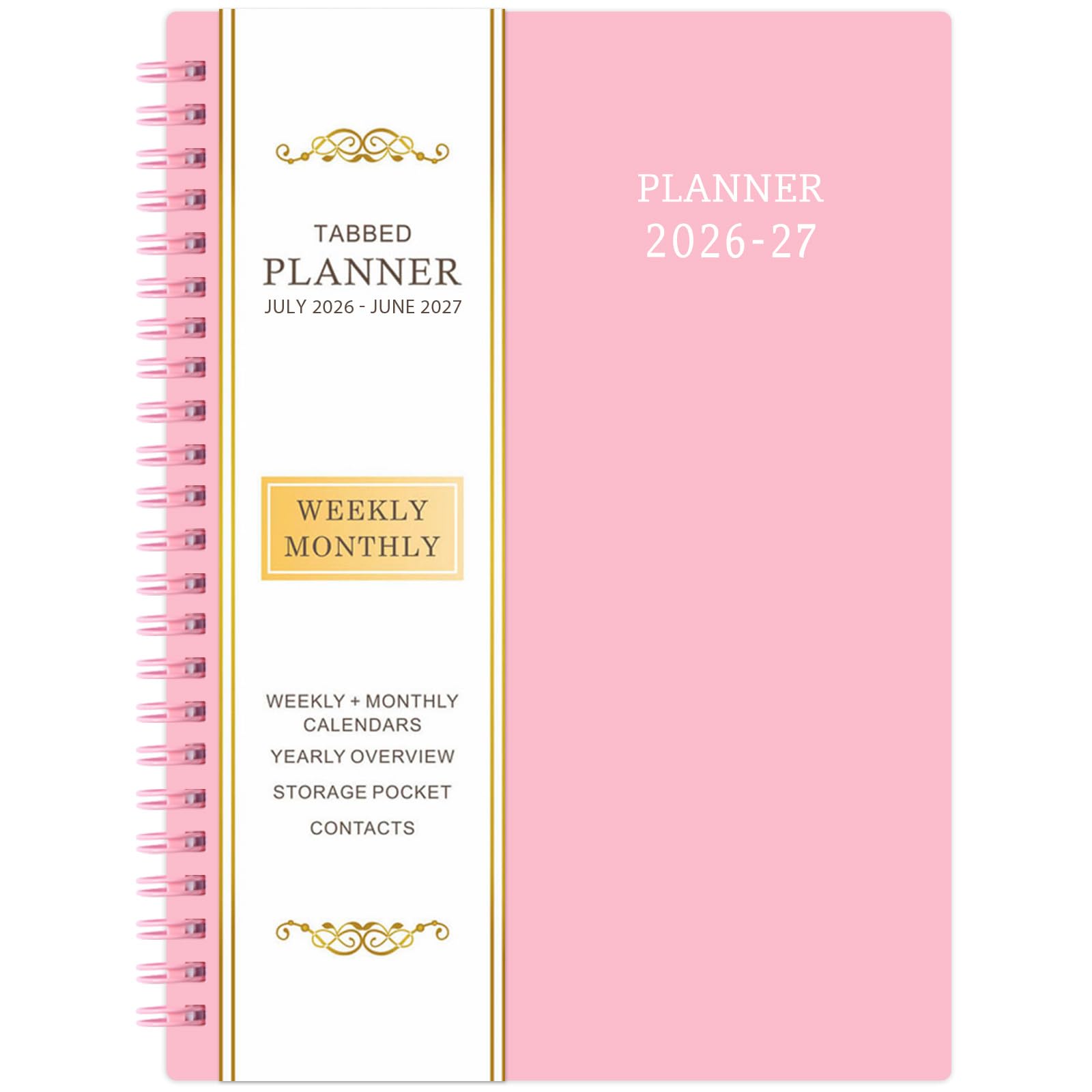 Planner 2026-2027 - 2026-2027 Planner Weekly and Monthly with Tabs, July 2026 - June 2027, 6.25" × 8.3", Strong Twin-Wire Binding