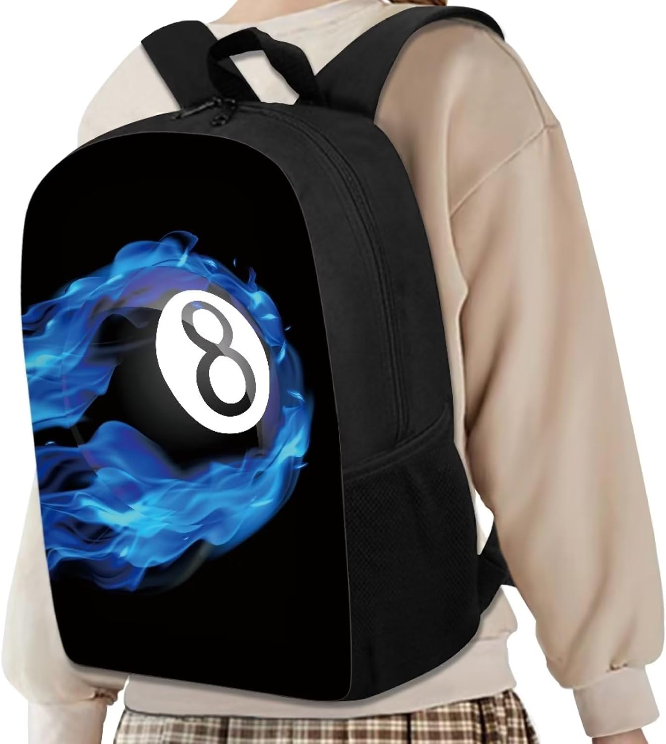 AmzPrint 8 Billiard Backpack For Boys Girls Kids 17" Backpack Elementary Middle School Bookbag (Balls School Supplies)