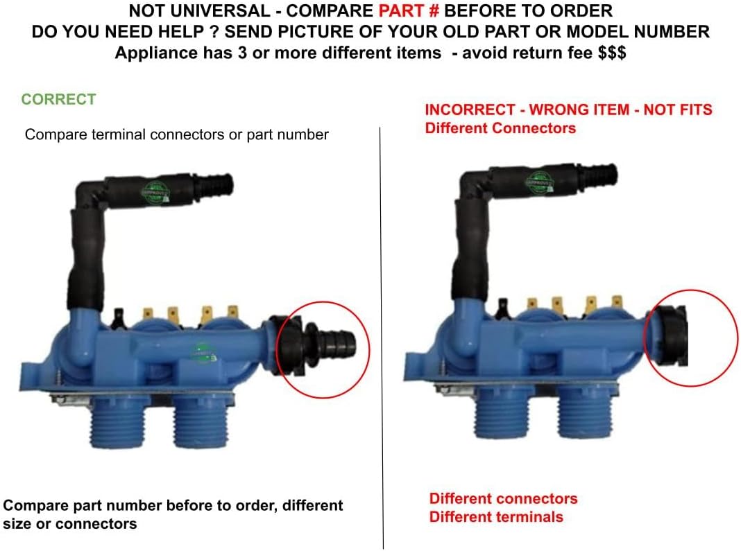 PS341642 AP3096174 CKD096174X compatible with Kenmore/Sears Washers Water Inlet Valve, 3 Coil (detergent Dispensing Models) fits old number PS341642 AP3096174