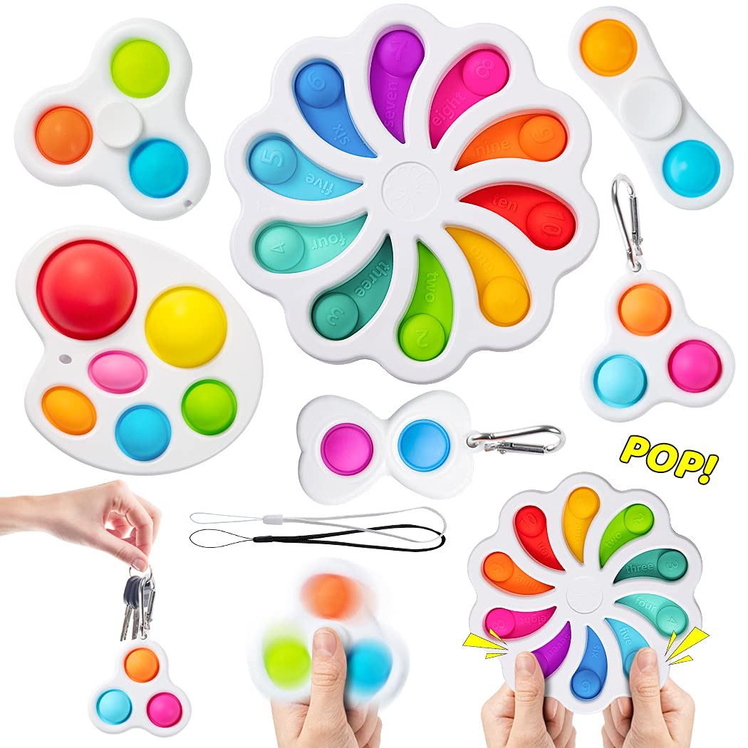 RaxDabby Flower Sensory Fidget Blocks，Fidget Toy Set ，Mini Toy Suit Easy to Use,Easy to Carry Stress and Anxiety Relief Handheld Toys Set for Kids and Adults（6Pcs）