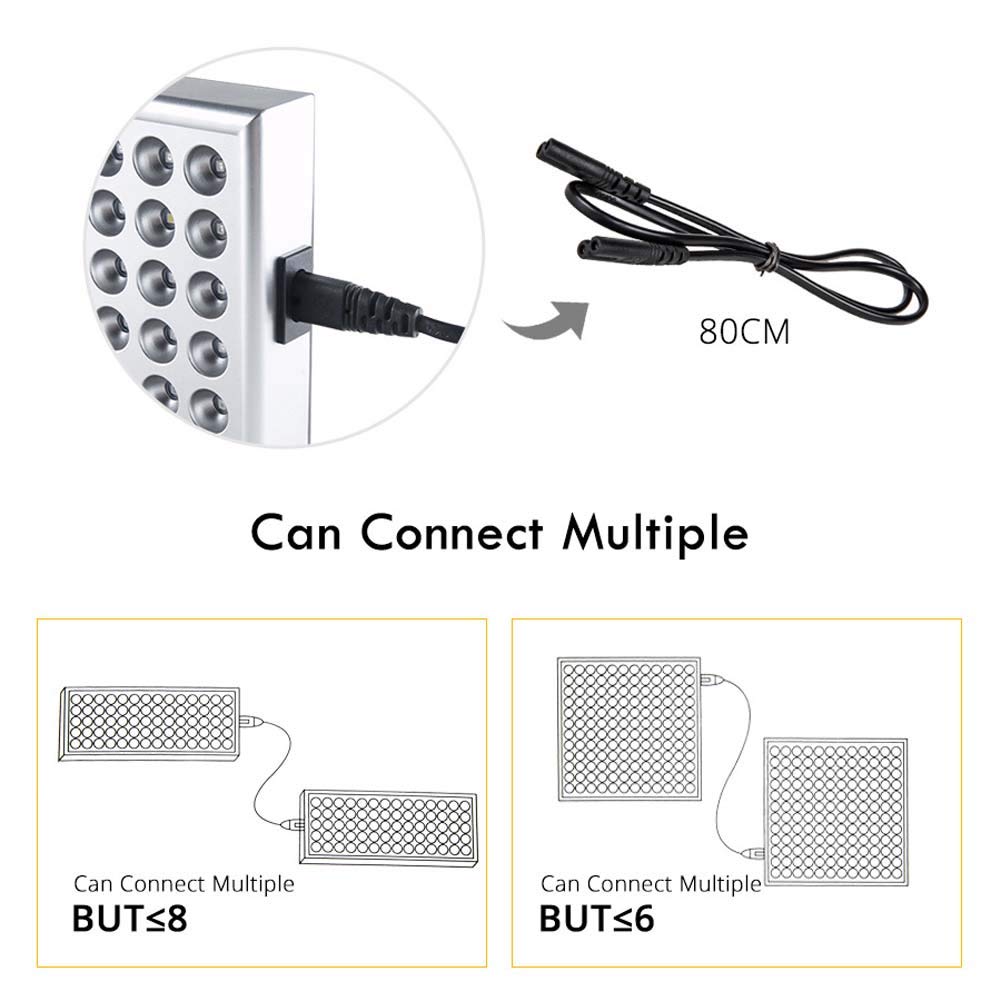 45W LED Grow Light, 144LEDs 2 modos Lámpara de planta de espectro completo con luces de crecimiento azules rojas para plantas de interior Vegetales Lámparas de crecimiento de flores
