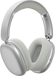Lonzuer Casque Audio Supra-auriculaire Bluetooth 5.4 avec réduction de Bruit - 48h d'autonomie, Audio Haute Résolution, Micro, Pliable, Confortable, Compatible iOS Android PC (Argent)
