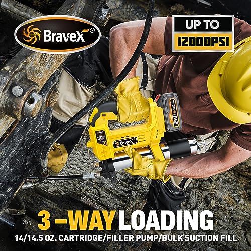 Image of Bravex Cordless Grease Gun Compatible with Makita Battery, 12,000 PSI Electric Grease Gun Battery Powered, 40 inch High Pressure Long Hose W /Quick Release Coupler & Rechargeable Battery Pack