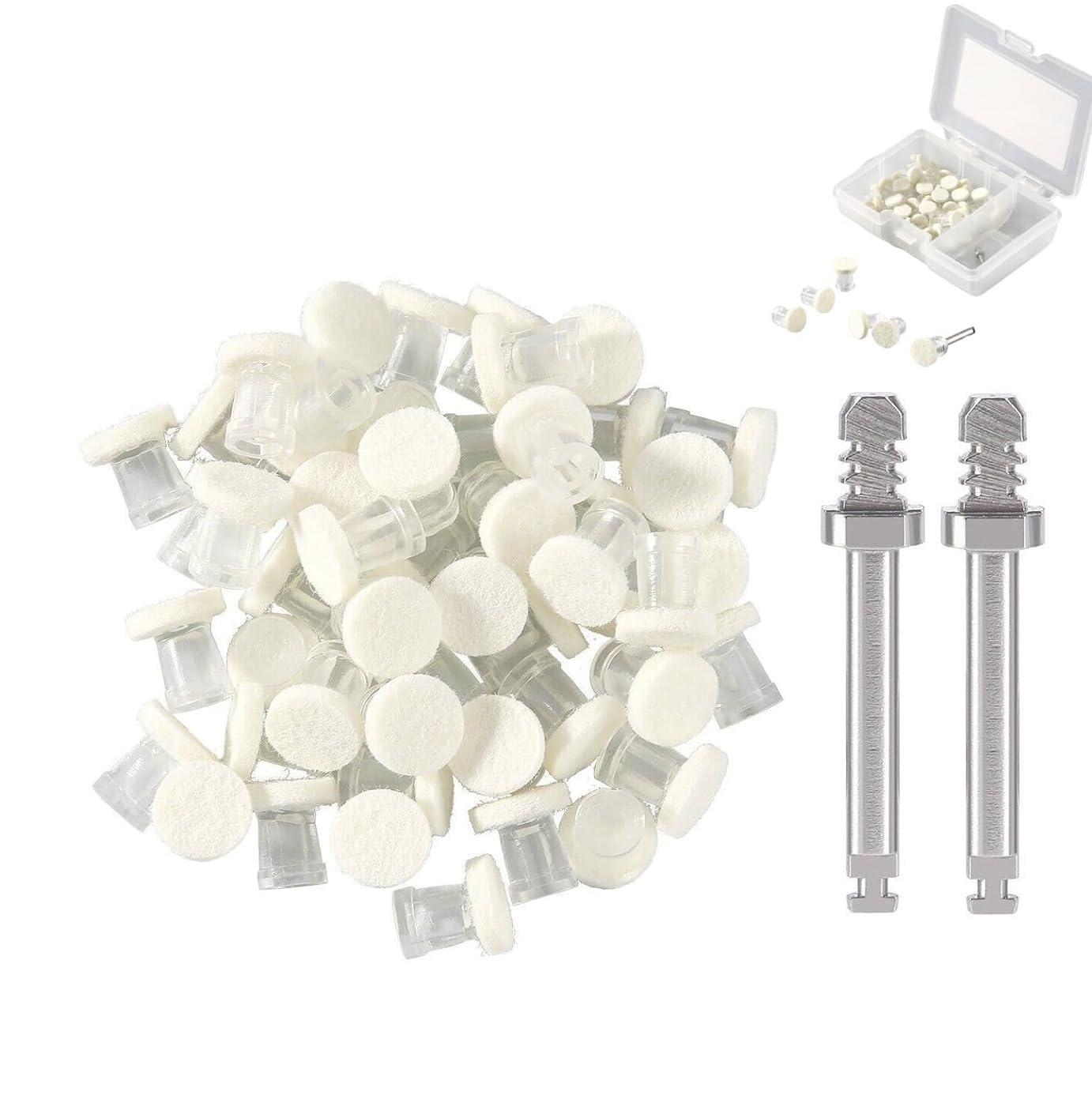 Dental Super Buff Discs Kit 52/pk Snap-On Dental Polishing Discs & Mandrels Paste Impregnated Discs