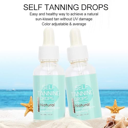 Miniatura 7 de Aerosol autobronceador, gotas concentradas para el cuerpo y la cara, para viajes y playa, 1.0 fl oz de bronceado corporal concentrado Dha gotas de