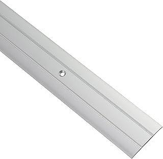 Gedotec Alu Übergangsprofil flach Bodenprofil Tür Übergangsschiene Laminat - Parkett - Vinyl uvm. | Breite 37 mm | Türschwelle gelocht | Aluminium silber eloxiert | 1 Stück - Ausgleichsprofil 100 cm