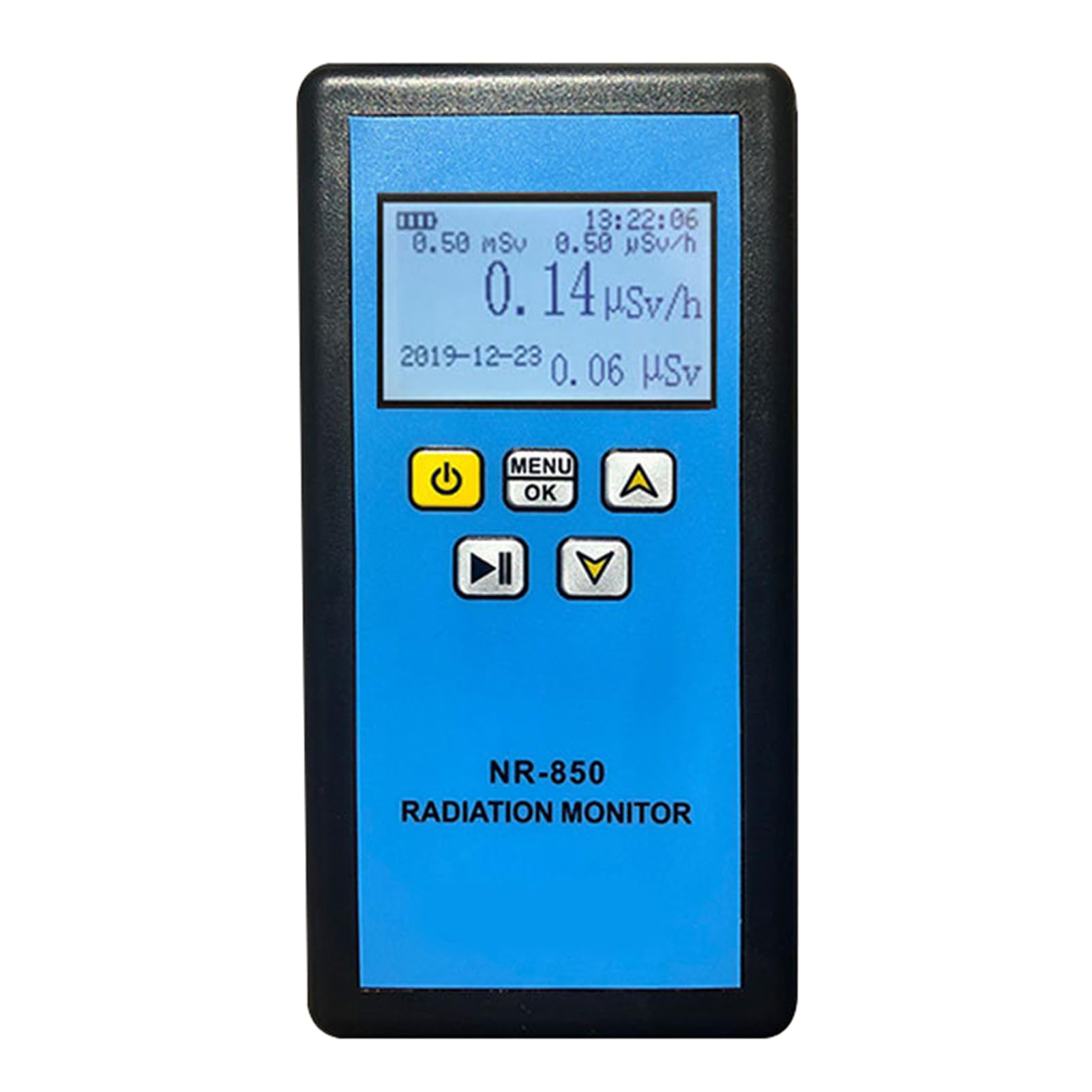 NR-850 Handheld Portable Nuclear Radiation Detector LCD Display Household Radioactive Tester Geiger Counter Detection Sound Vibrations Light Triple Alarm Practical Nuclear Radiation Detector