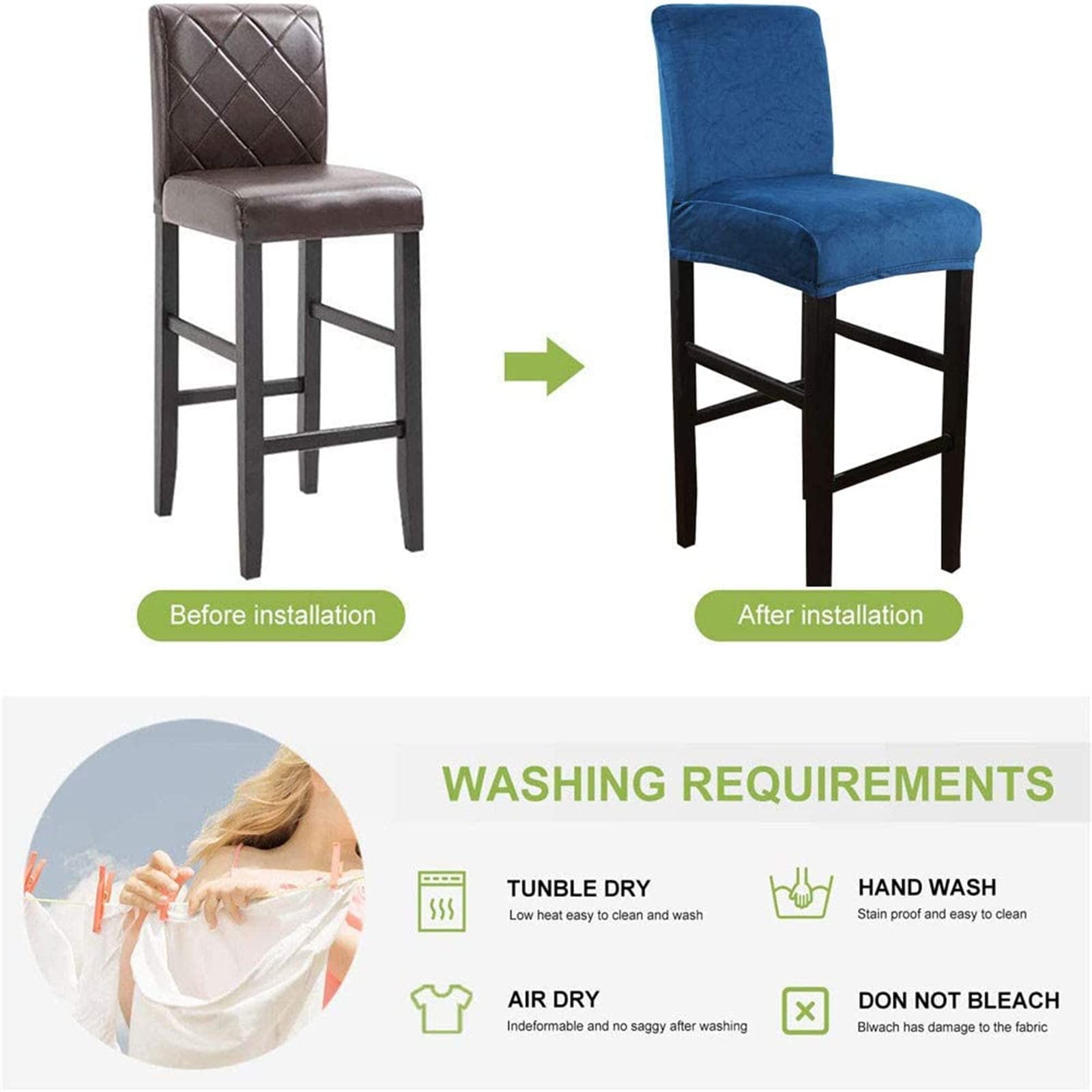 Coprisedia Elasticizzato Grigio - Per Schienale E Seduta, Per Sedia Girevole, Da Pranzo, Bar - Foto 11