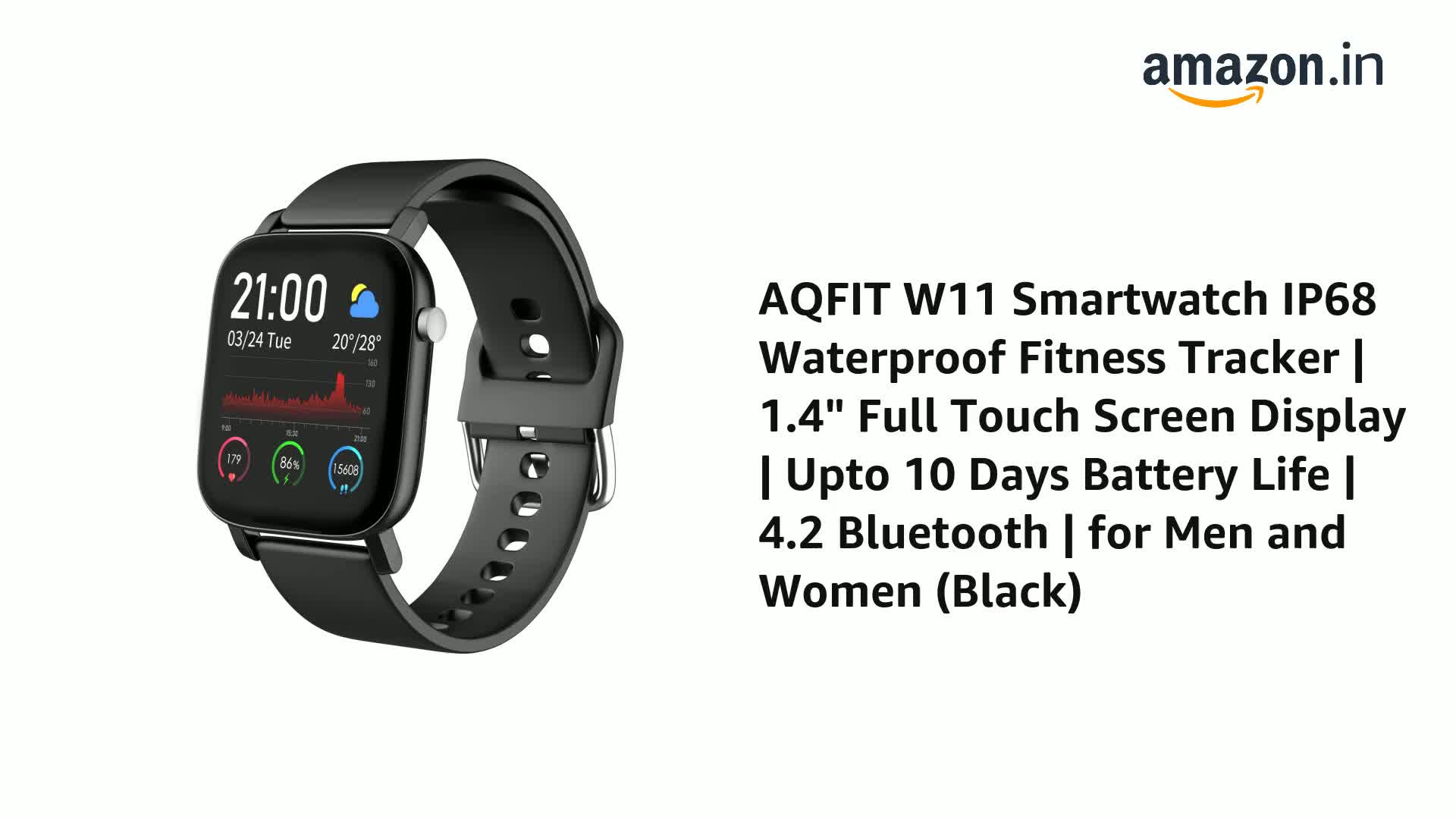 AQFIT W11 Smartwatch IP68 Waterproof 