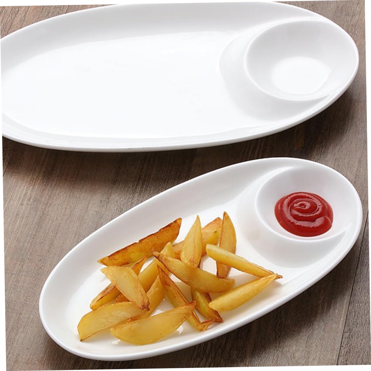 Ceramic Divided Plate for Breakfast Multi-function Food Tray for Sushi Snacks and Appetizers Easy to Clean Compact Design Serving Dish