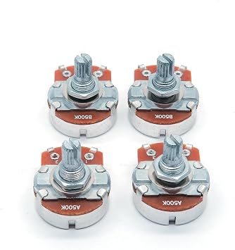 4PCS Guitar Large Potentiometer Audio Volume Taper Pots for Electric Guitar or Bass Guitar Short 15mm Shaft A500K B500K