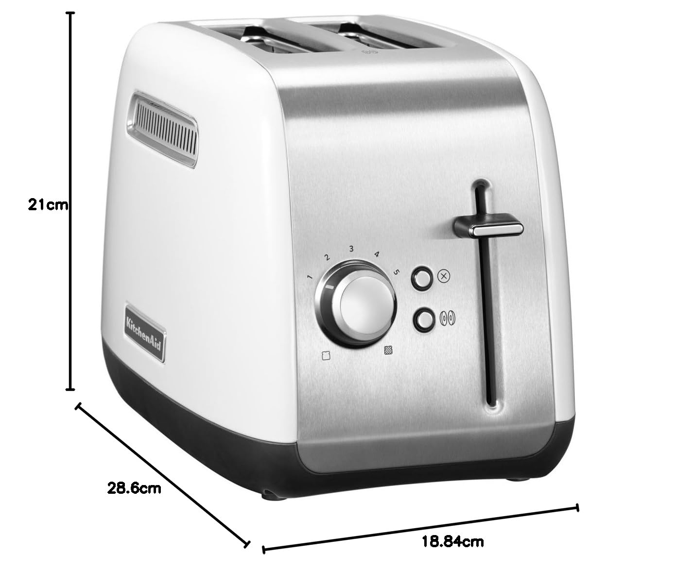 KitchenAid Classic - Tostadora de 2 ranuras, 1,8 kg, color blanco