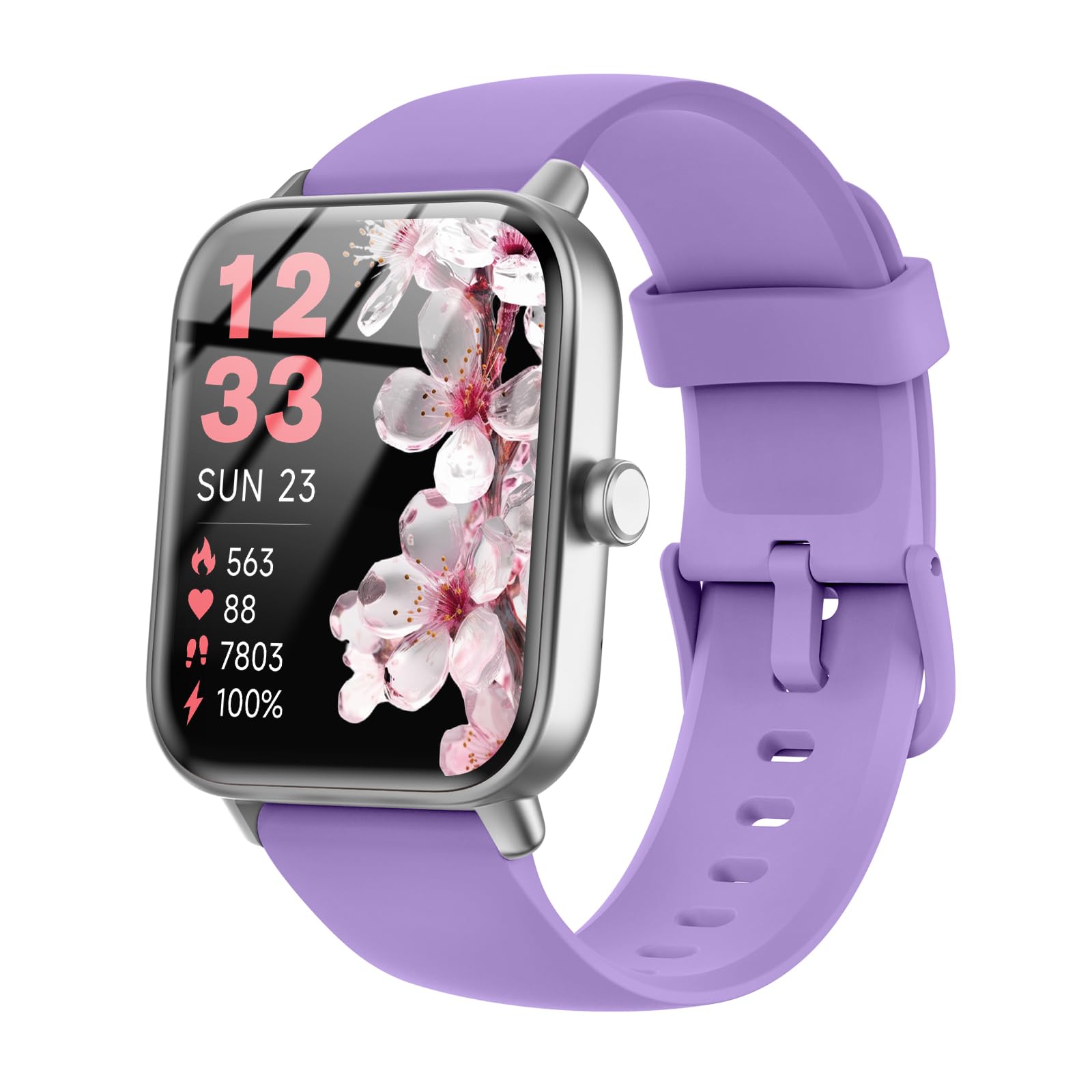 Smart Watches for Women/Men, Smart Watch for Android Phones and iPhone Compatible, Alexa Built-in, 1.8" Fitness Watches for Women, IP68 Waterproof /Bluetooth Call, Heart Rate/Sleep Monitor, Purple