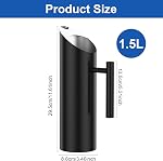 UKQRRTC 1.5L Stainless Steel Water Pitcher with Ice Guard, Black Modern Metal Drink Jug for Iced Tea, Juice & Coffee, Rustproof Beverage Carafe Drinkware for Home, Restaurant & Parties
