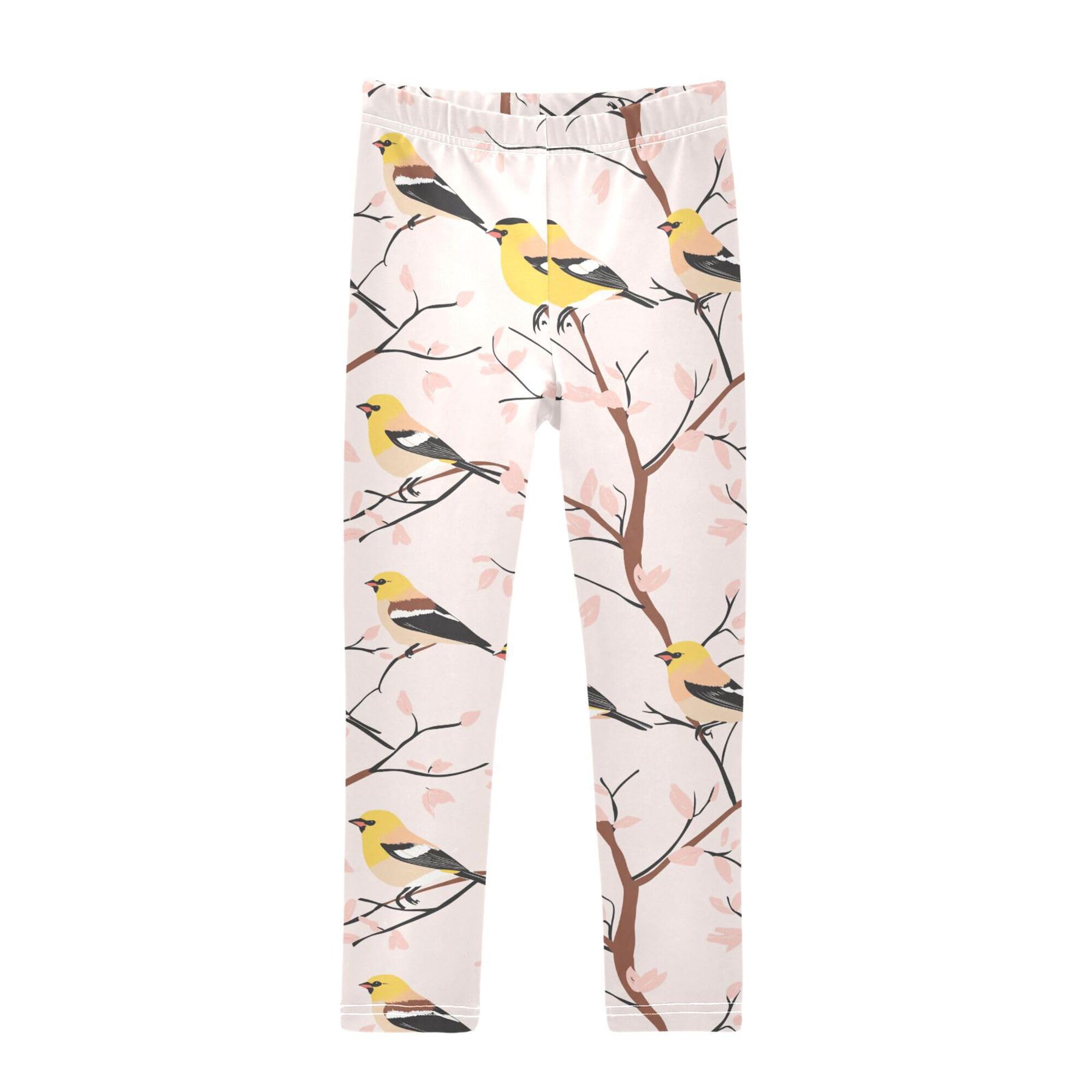 JUNZAN Sweet American Goldfinch Birds Blush Baby Girls Leg Warmers Leggings Soft Dance Leg Warmers Do Exercise 5T