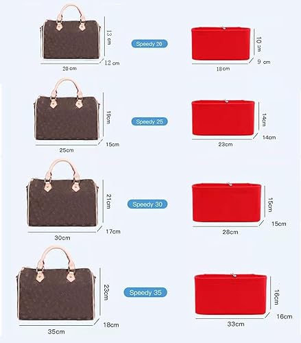 Miniatura 9 de Lckaey Insertos de bolso para Speedy 25 Organizador Inserto, para bolsa de monograma, Bolsa de mano inserto protector Bolsa de mano y protector de