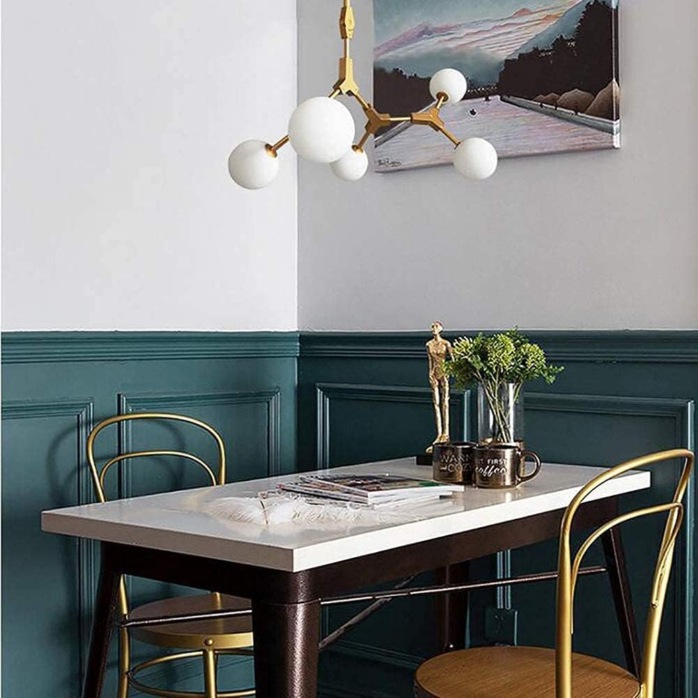 Modern Industry Sputnik Chandelier,Adjustable Modern Mid Century Iron Fixture for Kitchen Dining Room Living Room,Golden,5 Lights