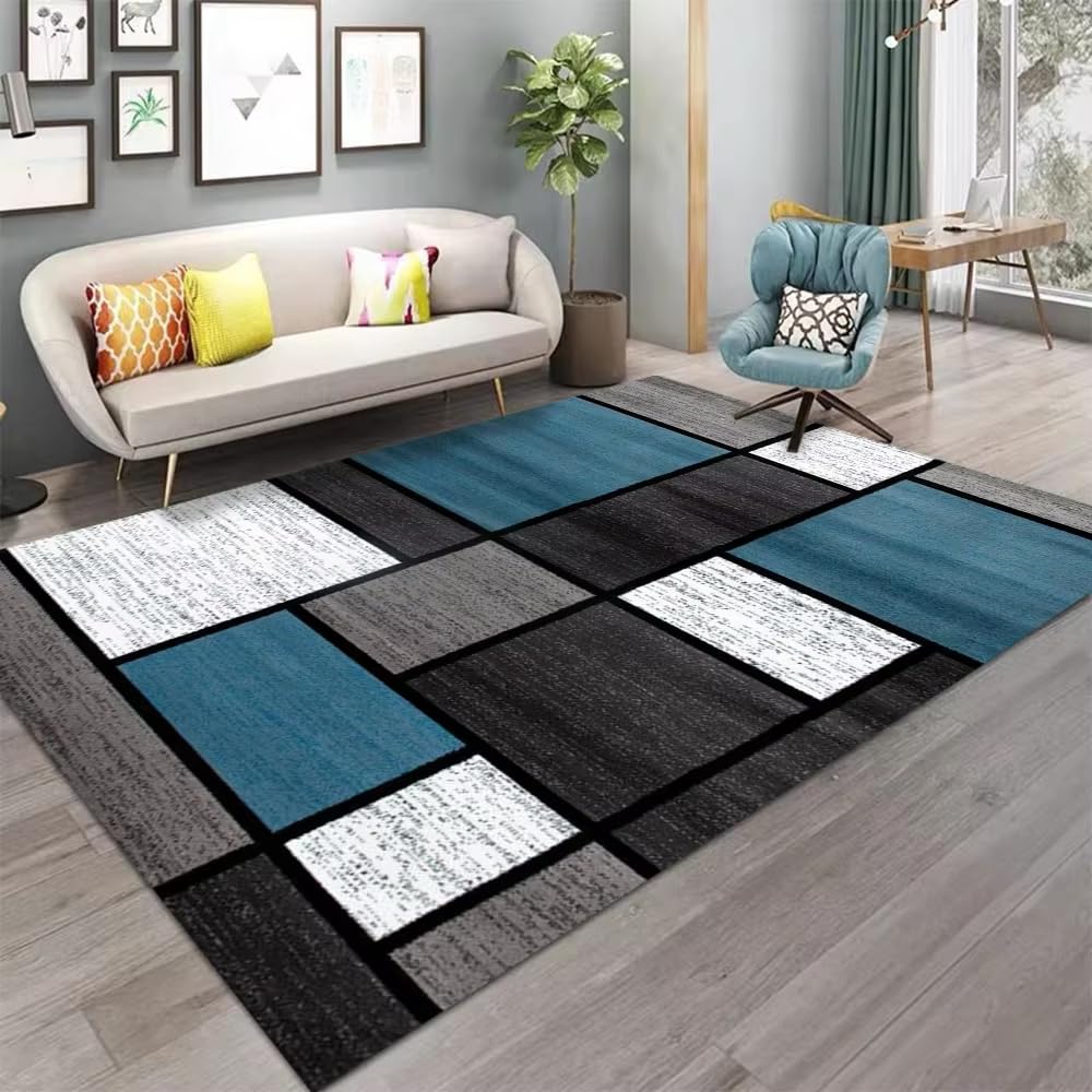 Tapis lavable et antidérapant 210x210 cm grand tapis pour cuisine et salon