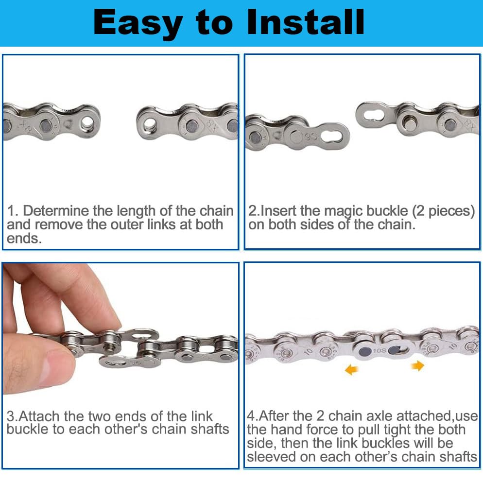 Miniatura 7 de Kit de reparación de cadena de bicicleta, cadena de bicicleta de 678 velocidades con alicates de eslabones de bicicleta, rompedor de cadenacortador,
