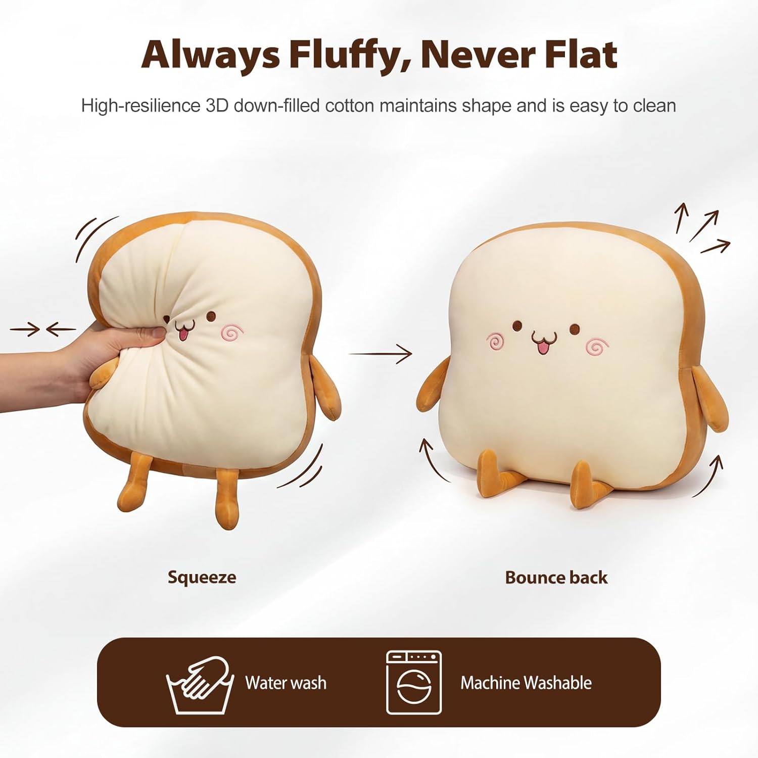 Ergocar Toast Pillow Blanket 3-in-1 Multifunctional Pillow Soft Comfortable Machine Washable Retains Shape Suitable for Recliners, Beds, Cars, Sofas